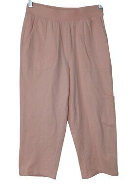 D&Co Active Pink Cropped Pants XS Womens Cotton Blend Casual Lounge Style #D-46